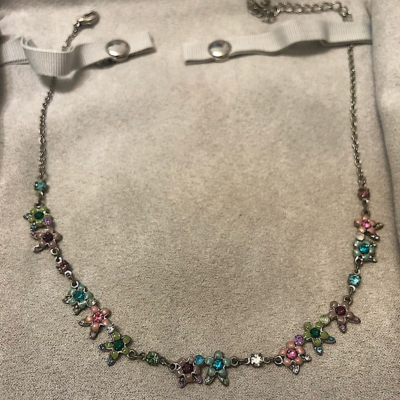 Jewelry - Mini Colorful Stoned Flower Necklace